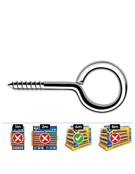 Caja 250 unid. hembrilla cerrada din/ref hc 3,5x60mm zincado celo