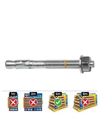 Anclaje homologado ce bap ø10x60mm/10 zincado (caja 40 unid)