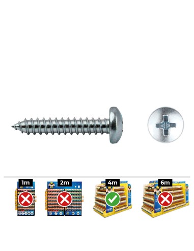 Caja 250 unid. tornillo chapa alomada philips din/ref 7981 5,5x16mm zincado celo