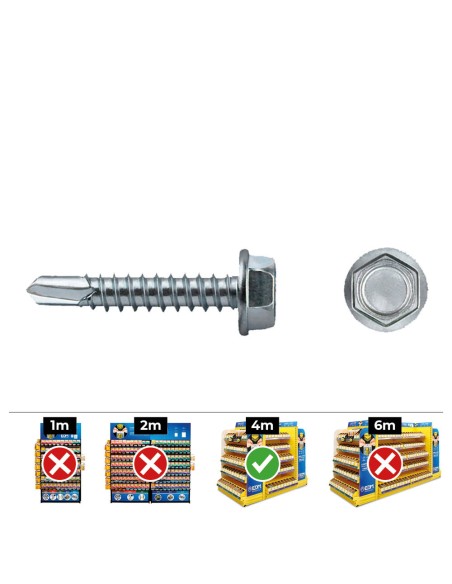 Caja 100 unid. punta broca hexagonal din/ref 7504k ø6,3x45mm zincado celo