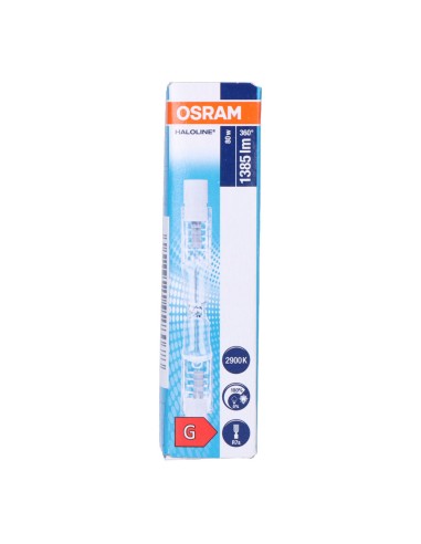 Bombilla halogena lineal 78 mm haloline 80 w...