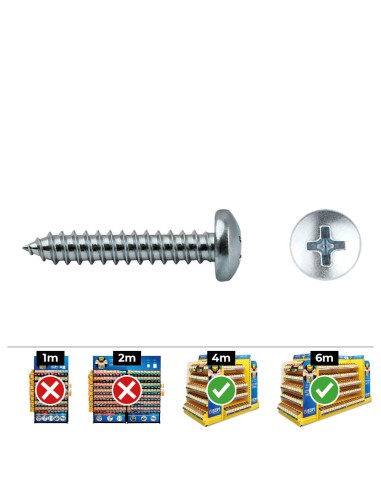 Caja 250 unid. tornillo chapa alomada philips din/ref 7981 4,8x50mm zincado celo