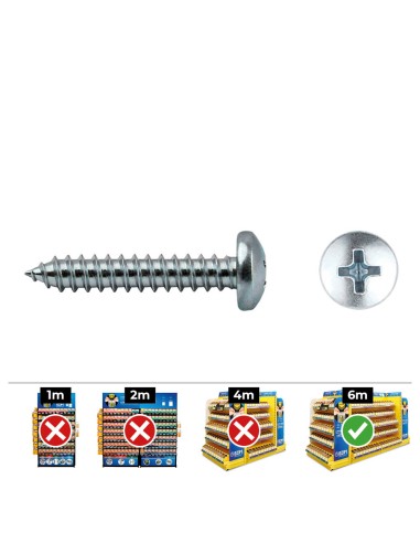 Caja 250 unid. tornillo chapa alomada philips din/ref 7981 3,9x32mm zincado celo