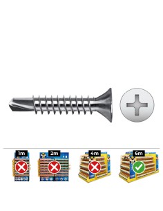 Caja 500 unid. punta broca avellanada philips din/ref 7504p ø4,2x19mm zincado celo