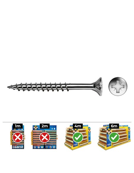 Caja 100 unid. tornillo madera avellanado pz r/parc ref vloxp ø5x90mm zincado