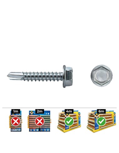 Caja 100 unid. punta broca hexagonal din/ref 7504k ø6,3x63mm zincado celo