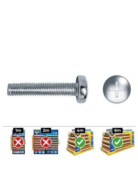 Caja 500 unid. tornillo metrica alomado philips din/ref 7985 ø5x10mm zincado celo