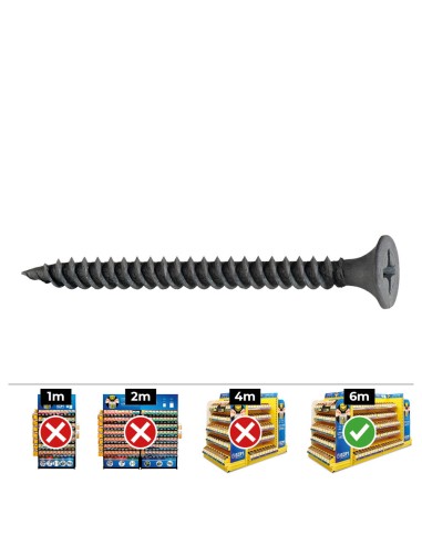 Caja 500 unid. tornillo placa yeso placa-metal ssf ø3,5x55mm fosfatado celo