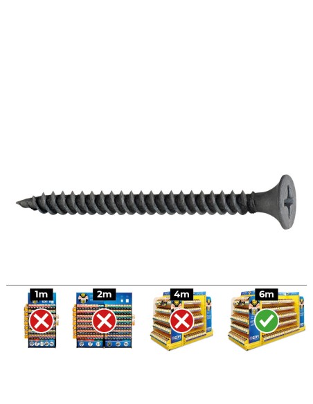 Caja 500 unid. tornillo pladur placa-metal ssf ø3,9x55mm fosfatado celo