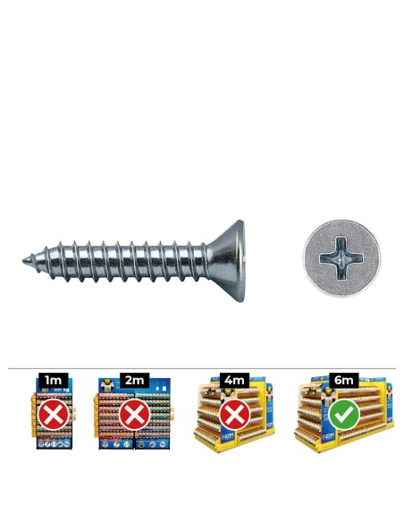 Caja 500 unid. tornillo chapa avellanado philips din/ref 7982 3,5x19mm zincado celo