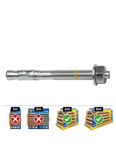 Anclaje homologado ce bap ø8x75mm/10 zincado (caja 50 unid)
