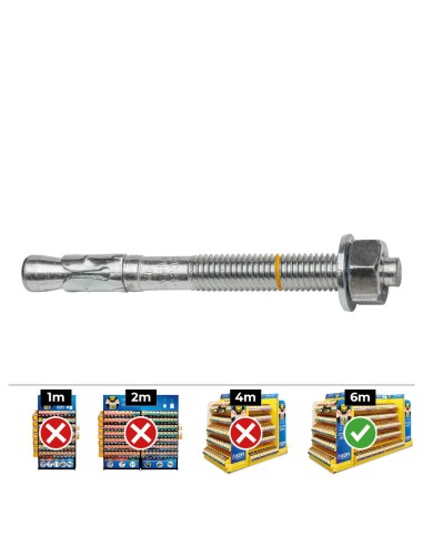 Anclaje homologado ce bap ø10x85mm/10 zincado (caja 40 unid)