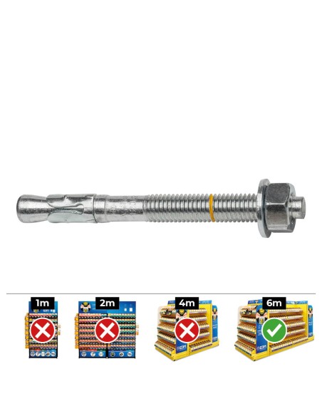 Anclaje homologado ce bap ø10x85mm/10 zincado (caja 40 unid)