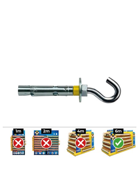 Anclaje dynabolt gancho ø10 x60mm zincado (caja 50 unid)