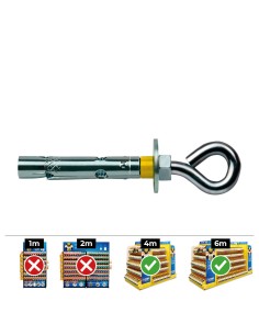 Anclaje dynabolt aro ø8 x45mm zincado (caja 100 unid)