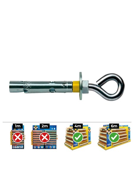 Anclaje dynabolt aro ø8 x45mm zincado (caja 100 unid)