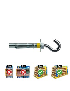 Anclaje dynabolt gancho ø8 x45mm zincado (caja 100 unid)