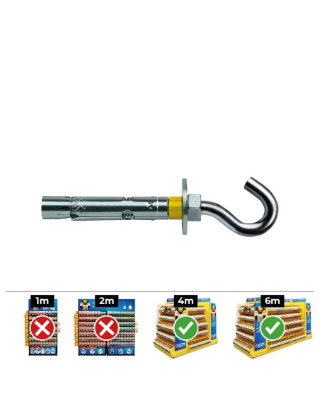 Anclaje dynabolt gancho ø8 x45mm zincado (caja 100 unid)