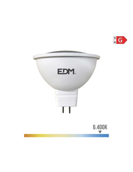Bombilla dicroica led mr16 (gu5.3) 5 w 12 v 450 lm 6400 k luz fria ø5 x 5 cm