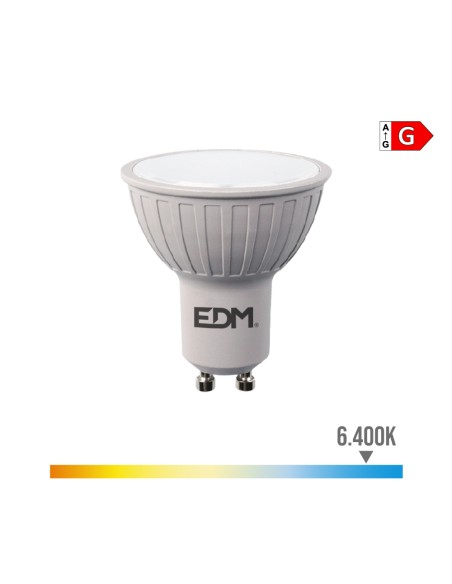 Bombilla dicroica led regulable gu10 6 w 500 lm 6400 k luz fria ø5 x 5,5 cm