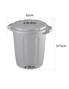 Cubo de basura de comunidad 80 litros color negro con tapa mondex 2