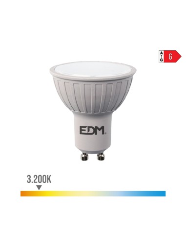 Bombilla dicroica led regulable gu10 6 w 500 lm 3200 k luz calida ø5 x 5,5 cm