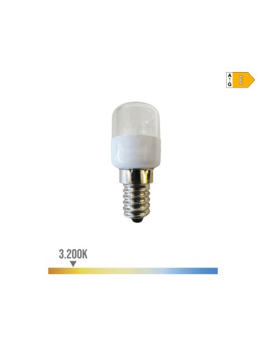 Bombilla tubular (frigorifico) led e14 0.5 w 55 lm 3200 k luz calida. ø 2,6 x 60 cm