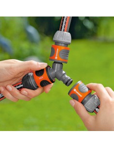 Conector de 3 vias 3/4" - 1/2", blister 2