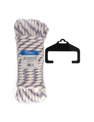 Cuerda driza poliester alta tenacidad tricolor. calibre 10 mm x 20 m