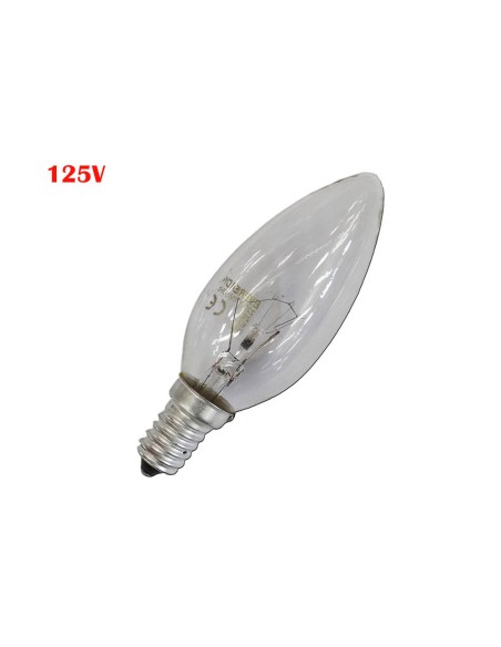 Bombilla incandescente vela clara 60 w e14 125 v (solo uso industrial)