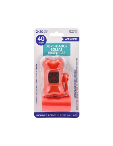 Portabolsas + 2 rollos de 20 bolsas colores...