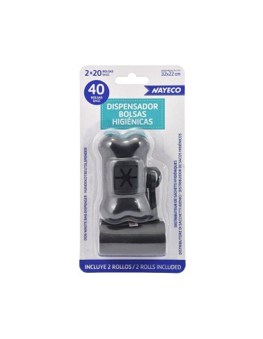 Portabolsas + 2 rollos de 20 bolsas colores...