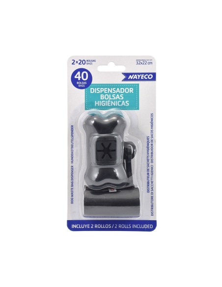 Portabolsas + 2 rollos de 20 bolsas colores surtidos