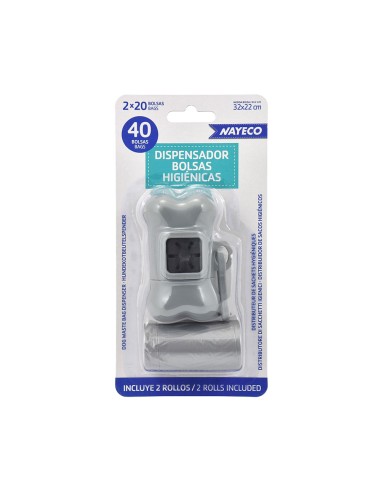 Portabolsas + 2 rollos de 20 bolsas colores...