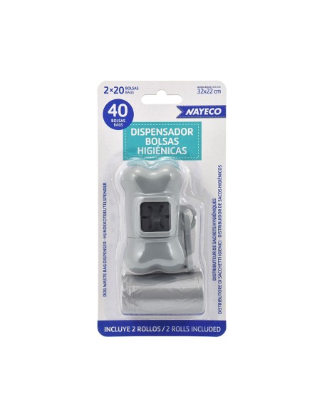 Portabolsas + 2 rollos de 20 bolsas colores surtidos