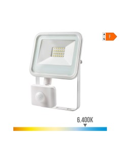 Foco proyector led con sensor de presencia 20 w 1520 lm 6400 k luz fria 12,4 x 4,5 x 15,8 cm