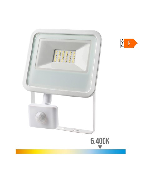 Foco proyector led con sensor de presencia 30 w 2370 lm 6400 k luz fria 15,8 x 20 x 4,5 cm