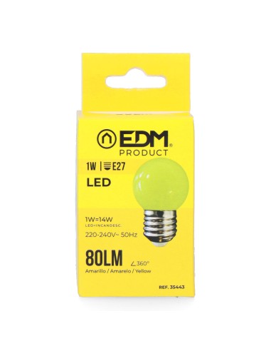 Bombilla esferica led e27 1 w 80 lm luz...