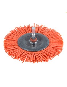 Cepillo de disco de nylon, vástago hexagonal 1/4" ø100x10mm 1502000 wolfcraft