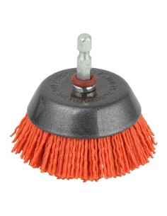 Cepillo de copa de nylon, vástago hexagonal 1/4" (6,35mm)  ø65 mm