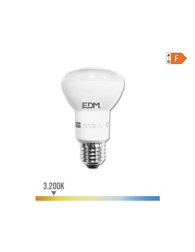 Bombilla reflectora led r63 e27 7 w 600 lm 3200 k luz calida ø6,3 x 10,2 cm