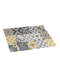 Alfombra vinilica croma patch gris-ambar 45 x 75 cm