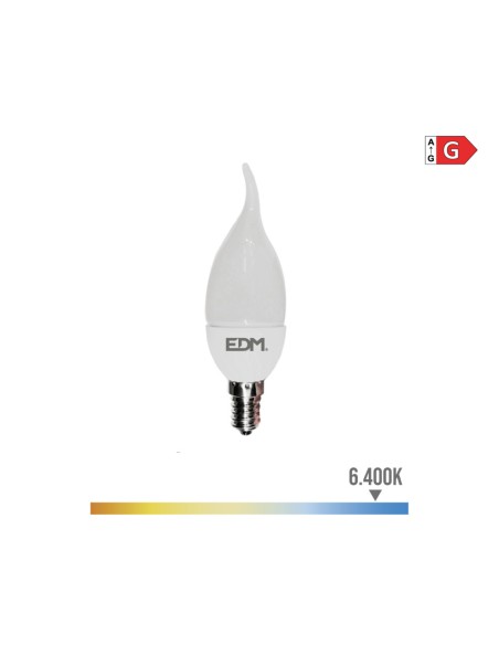 Bombilla vela led e14 5 w 400 lm 6400 k luz fria ø3,8 x 12,5 cm
