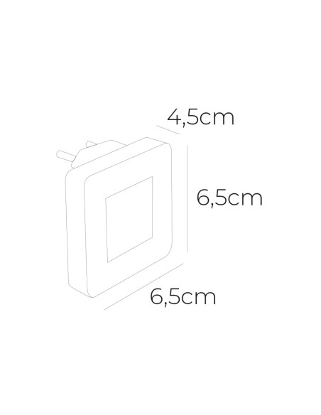 Piloto noche led cuadrado 0,5 w 5 lm 4000 k