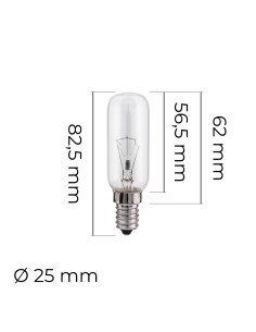 Bombilla incandescente tubular transparente 25 w e14 2