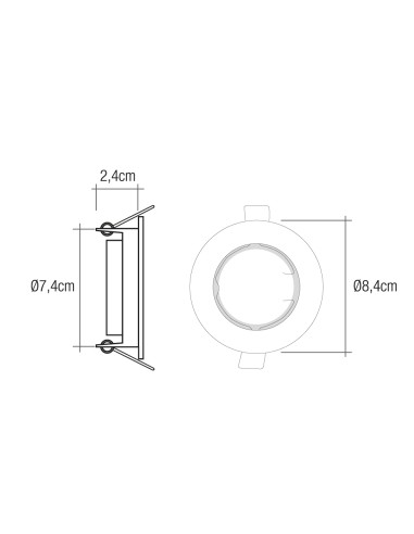 Aro halogeno metálico. oscilante. color blanco....