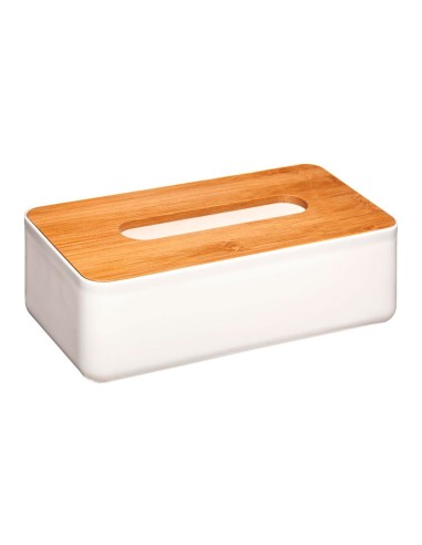 Caja de pañuelos de baño colección 'baltik' bambu-blanco