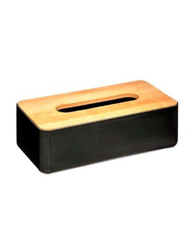 Caja de pañuelos de baño colección 'baltik' bambu-negro