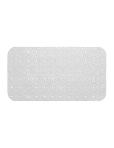 Alfombra de ducha interior rectangular antideslizante blanca 69 x 39 cm