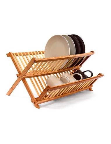 Escurridor de platos de bambú plegable 42x33.5x25.5cm
